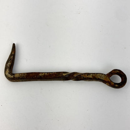 Antique Cast Iron Gate Hook Vintage Door Latch Twisted Shaft 4"