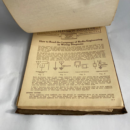 Vintage 1930's Radio and Television Institute RTI Training Repair Service Manual