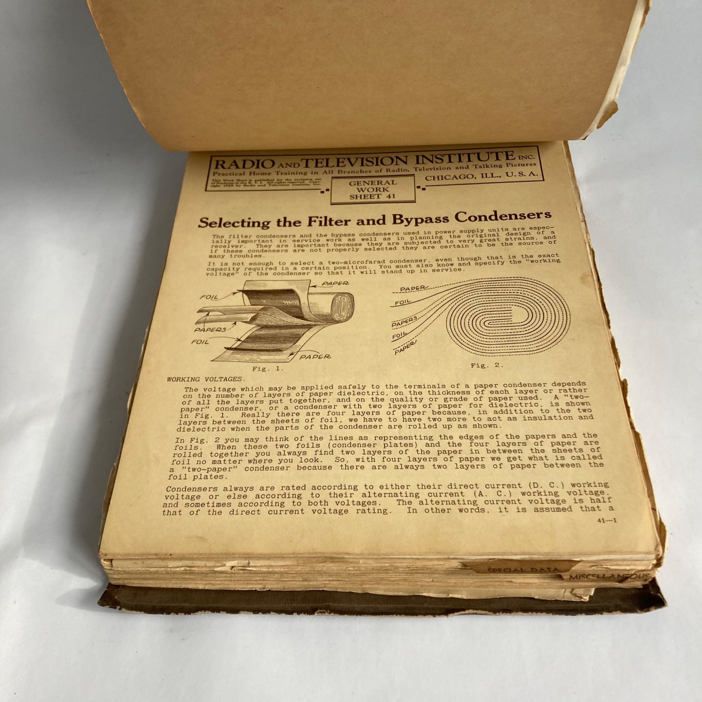 Vintage 1930's Radio and Television Institute RTI Training Repair Service Manual