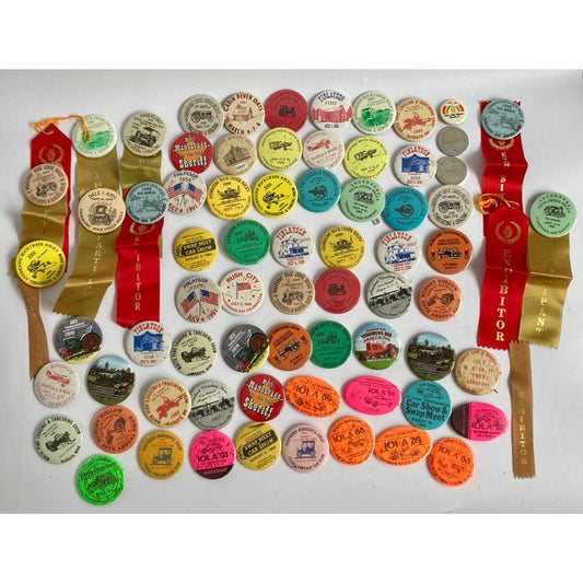 Large Lot Vintage Threshing Show Buttons Car Show Midwest Minnesota Iowa