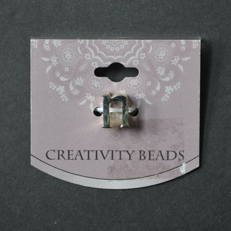 Creativity Beads Silver Plate Initial N Bead AS IS