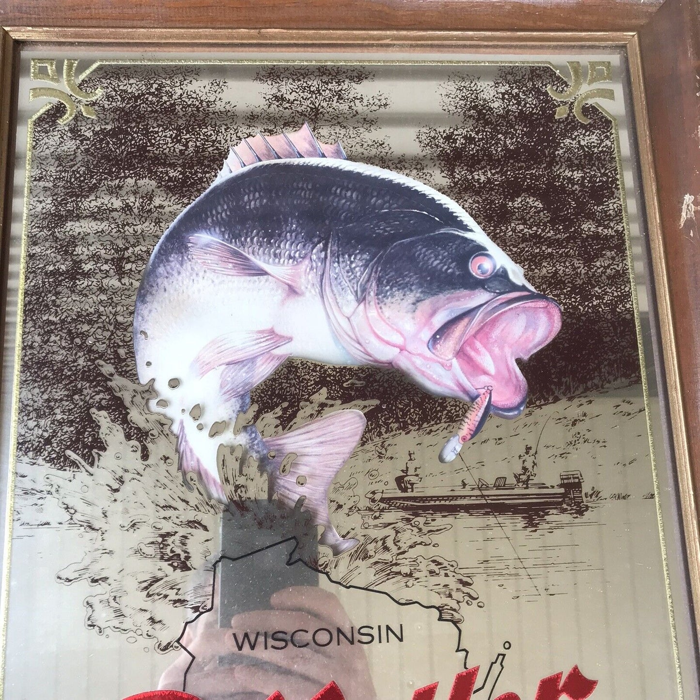 Miller High Life Sportsmen’s Series Wisconsin Bass Mirror Bar Beer Sign