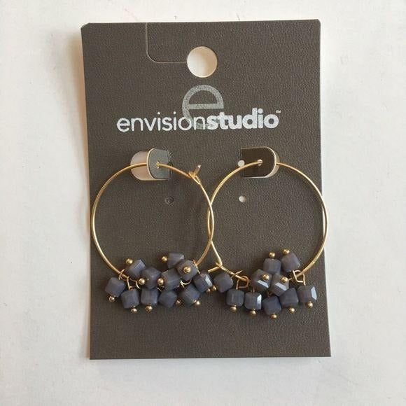 New Envision Studio Stone Hoop Earrings