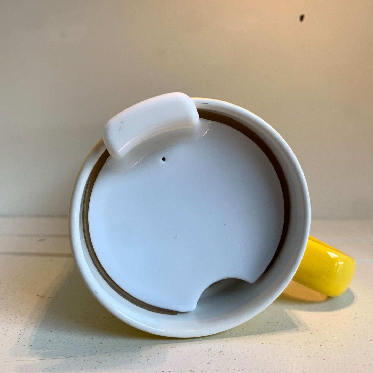 Caribou Coffee 2016 Yellow Teal Travel Mug with Lid
