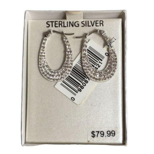 NEW Sterling Silver Crystal Earrings