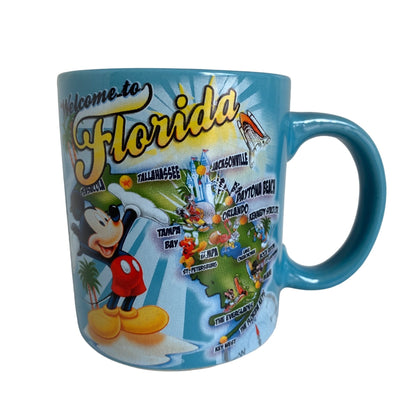 Mickey Mouse Welcome to Florida Disney Blue Coffee Mug