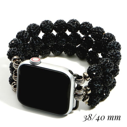 NEW Black Beaded Apple Watch Band Bracelet
