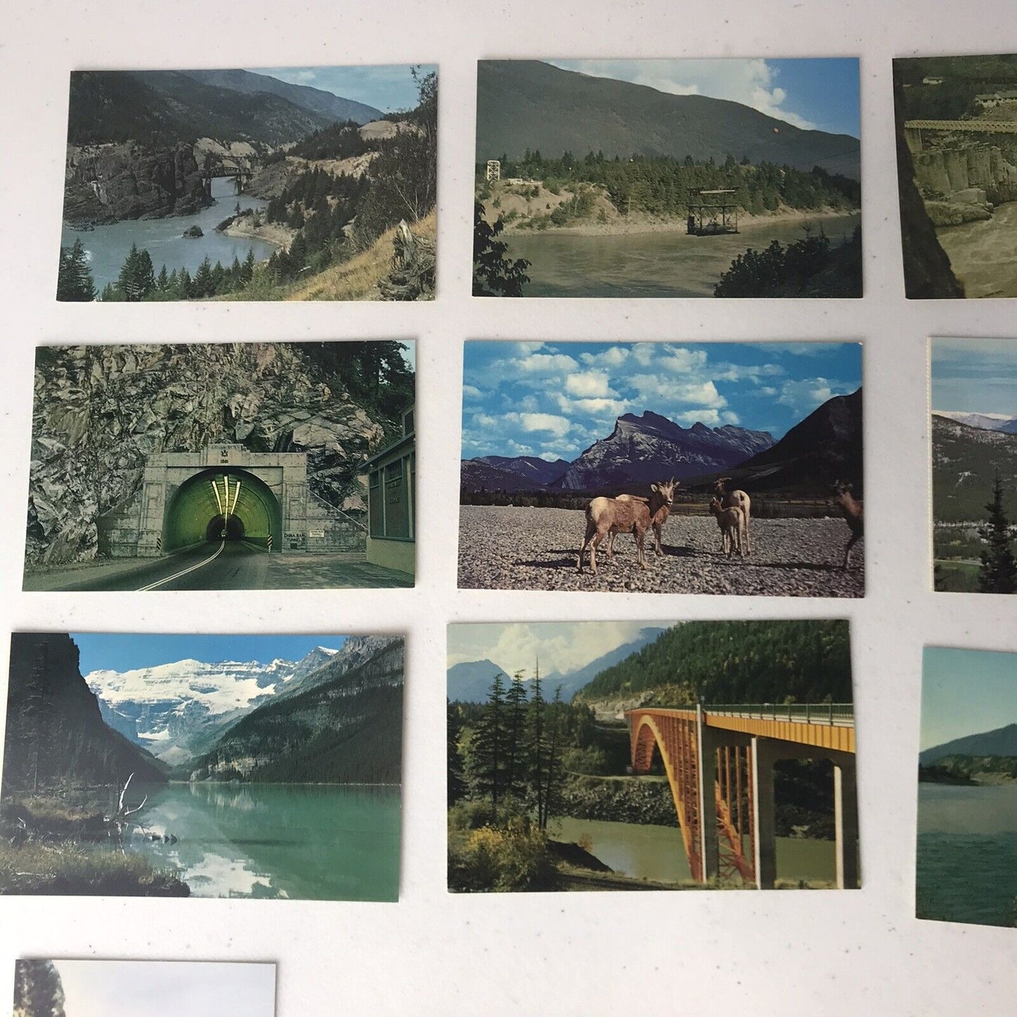 Lot 16 Vintage Canadian Rockies Postcards + 7 Miniature Photos, Alberta, BC