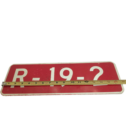 Vintage Metal Fire Sign Number R-19-2 Red 17”