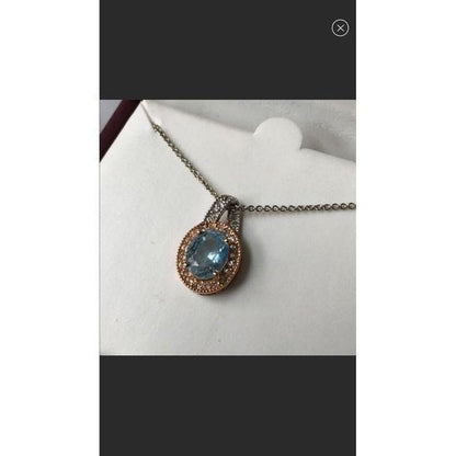 New Vintage Style Blue Crystal Necklace