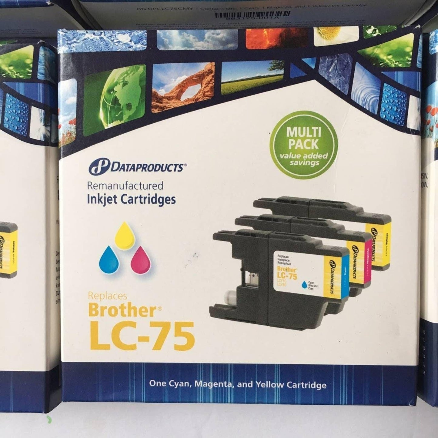 Brother LC-75 remanufactured toner lot Cyan Magenta Yellow