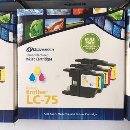 Brother LC-75 remanufactured toner lot Cyan Magenta Yellow