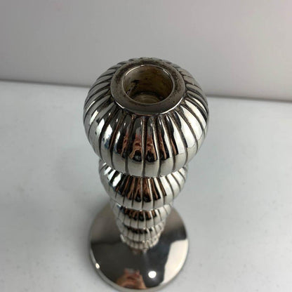 IHI Solid Brass Silver Toned Candlestick