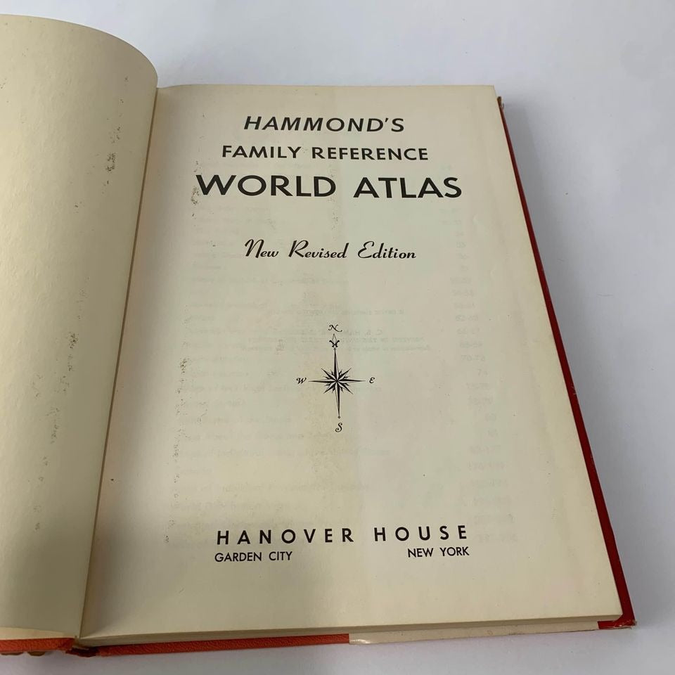 1963 Hammond’s Family Reference World Atlas Hardcover with Dust Jacket Book