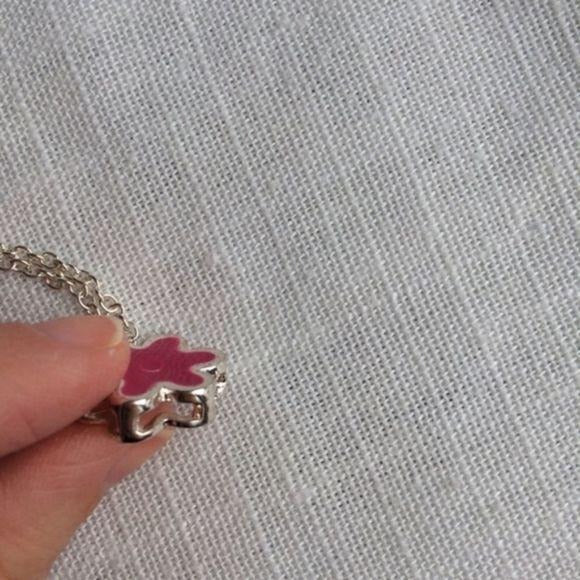 NEW Pink & Silver Flower Earrings & Necklace