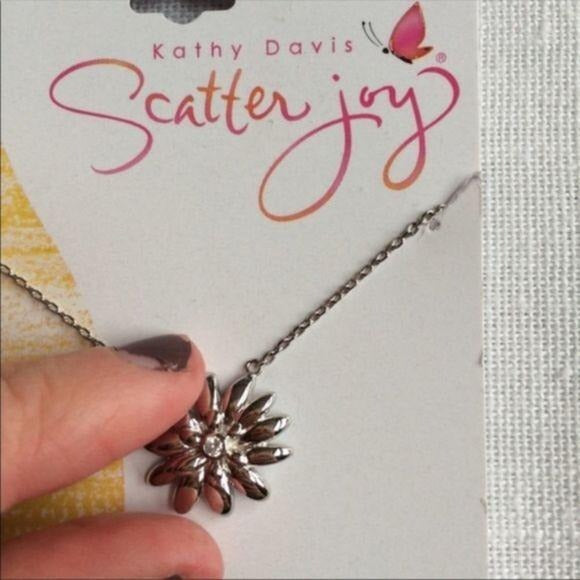 Kathy Davis Silver Plate Flower Necklace