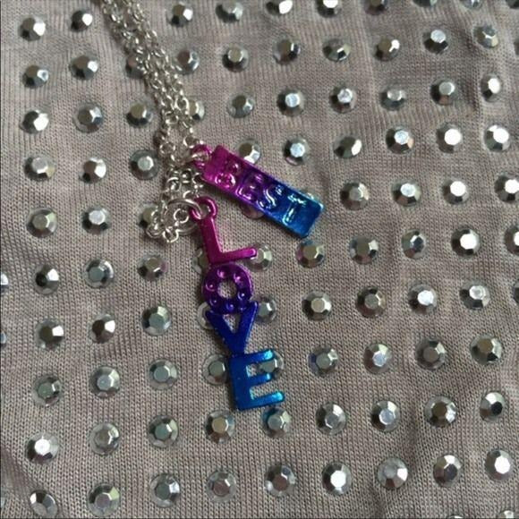 “Best" "Love" Purple Blue Necklace