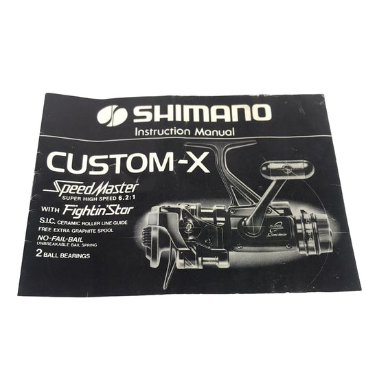 Vintage Shimano Custom-X Speed Master Fishing Reel Instructions Manual NO REEL