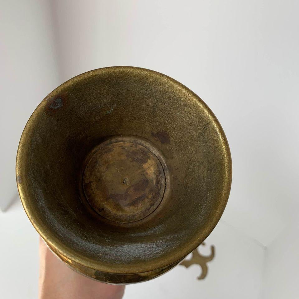 Vintage Ornate Brass Handled Vase