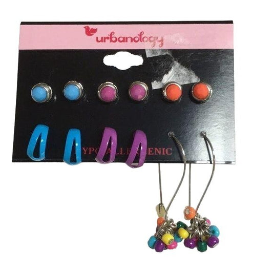NEW Multi-Colored Earrings Set of 6 Pairs