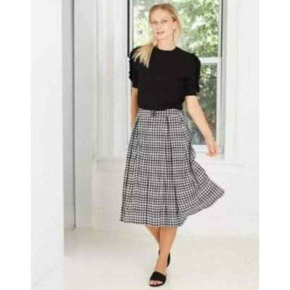 NEW Who What Wear Birdcage Houndstooth Skirt