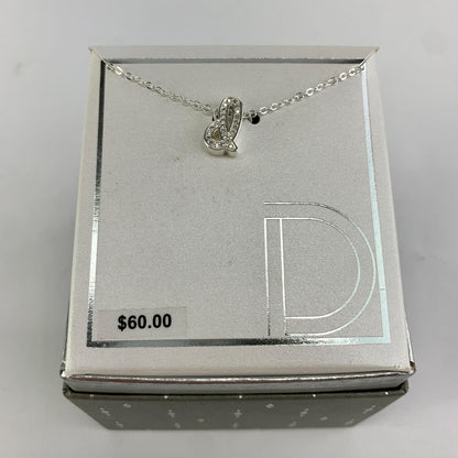 Silver-Plated CZ Initial “D” Pendant Necklace New