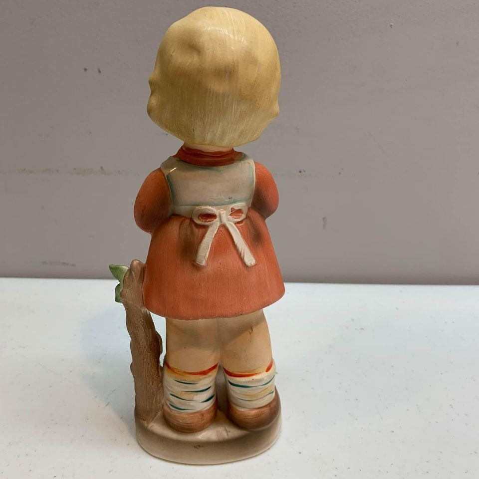 Vintage Enesco Girl Singing Figurine Large