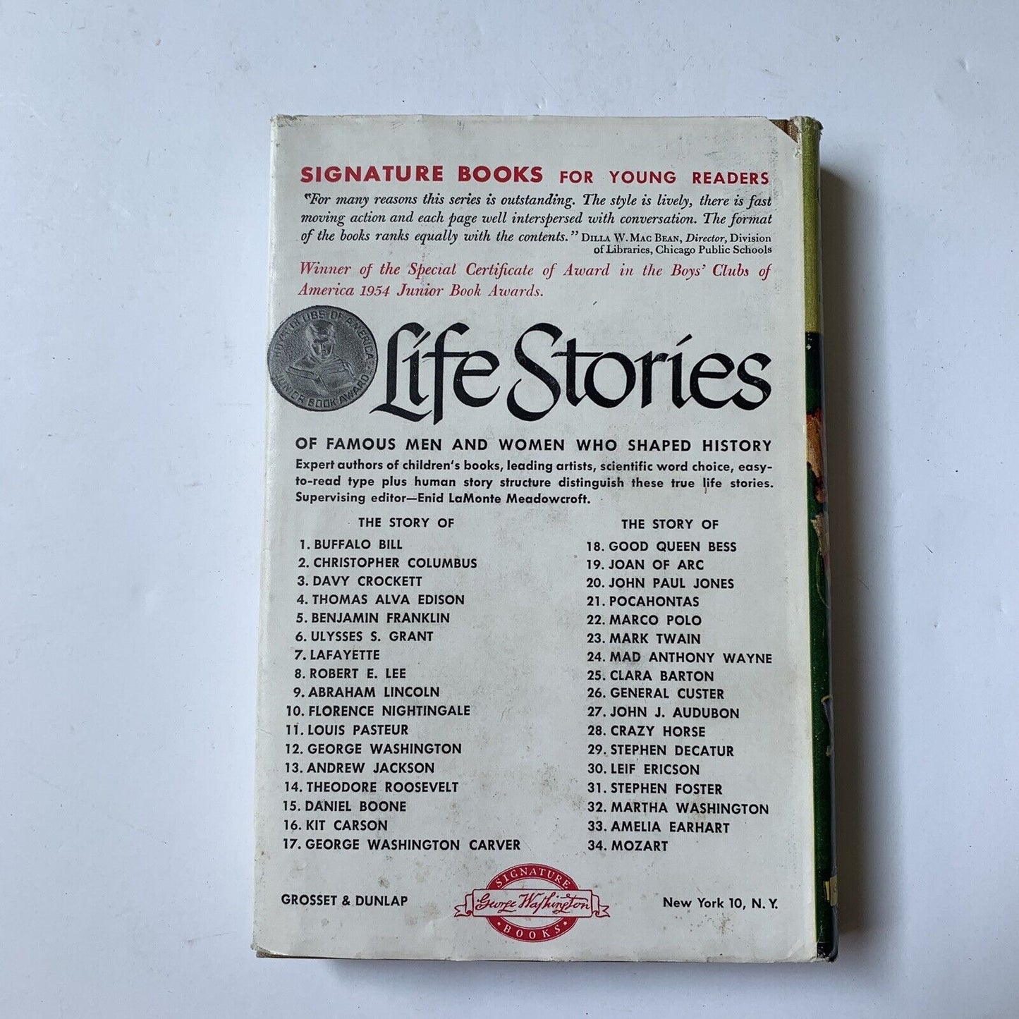 The Story of Davy Crockett by Enid Lamonte Meadowcroft 1952 Vintage Book