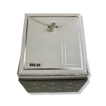 Silver-Plated CZ Initial “L” Pendant Necklace New