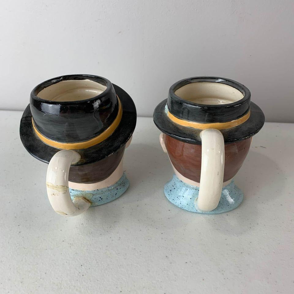 1970s Vintage Laurel & Hardy Mugs Ceramic
