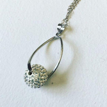 NEW Sterling Silver Crystal Barrel Necklace