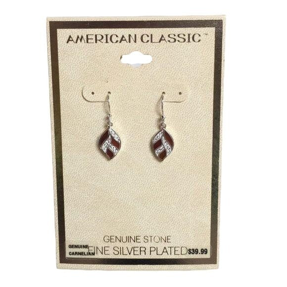 New American Classic Carnelian Leaf Drop Earrings