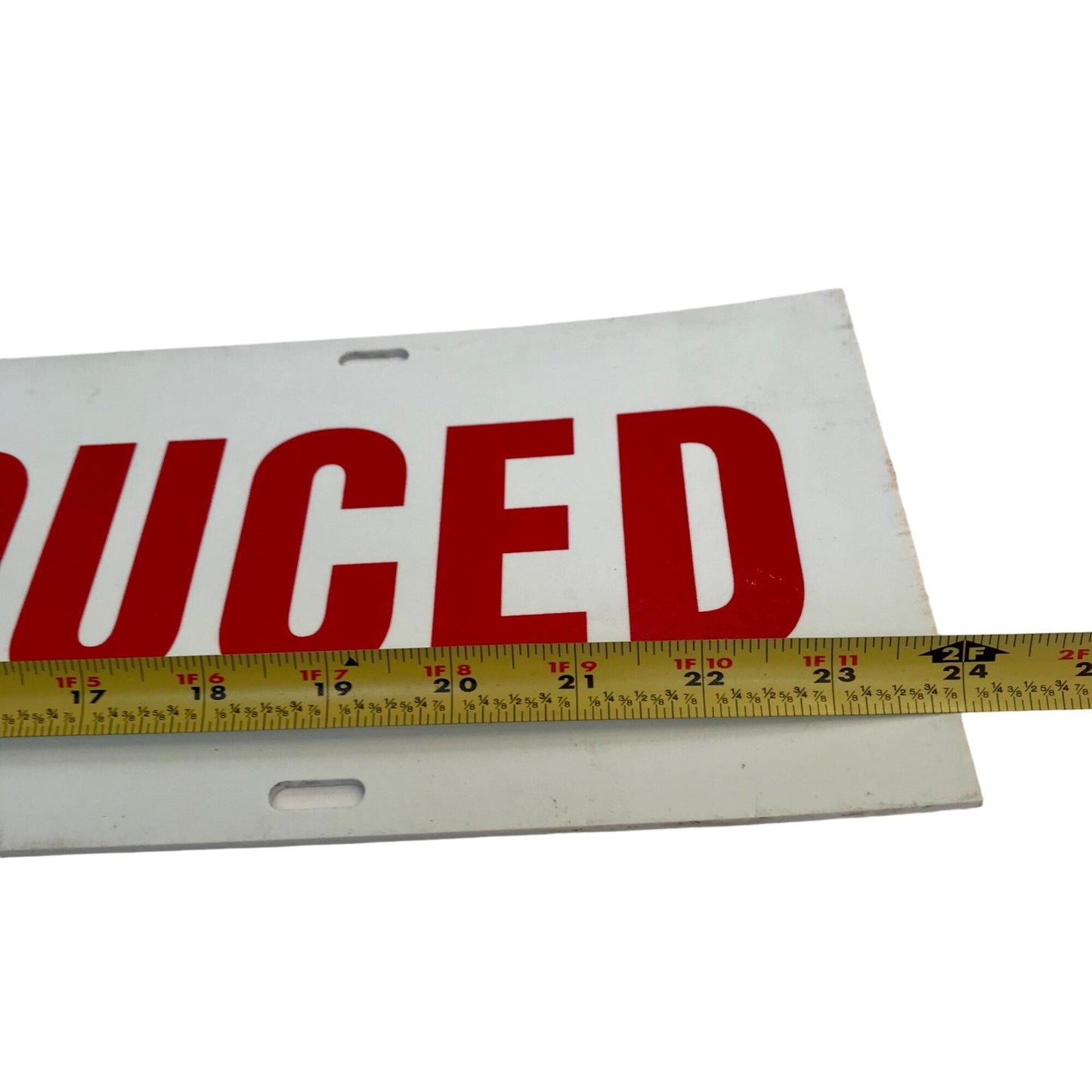Vintage PRICE REDUCED Plastic Sign 24” Double-Sided