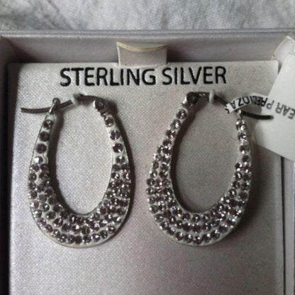 NEW Sterling Silver Crystal Earrings
