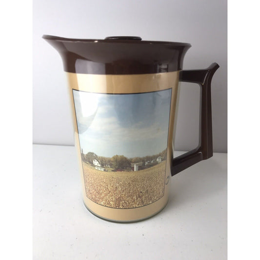 Vintage Thermo Serv Insulated Pitcher Cargill Seed Farm Scene