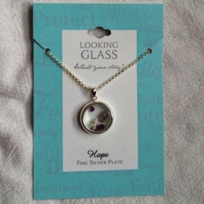 New Looking Glass Silver Plate Hope Necklace