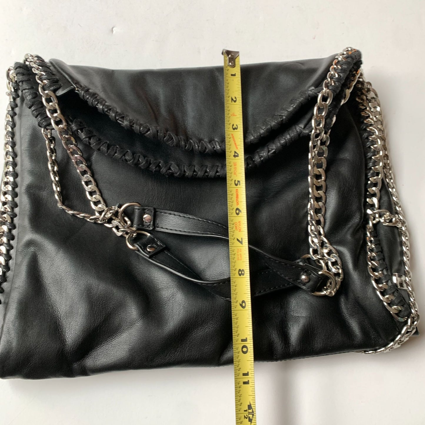 Steve Madden Black Foldover Silver Chain Bag