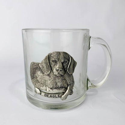 Heritage Pewter Beagle Dog Glass Coffee Mug New