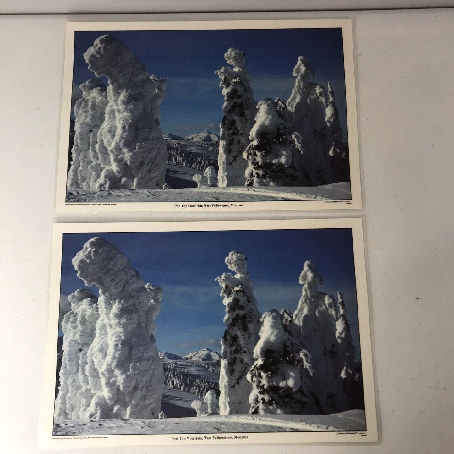 Set Of 2 America The Beautiful Placemats: Two Top Mountain, West Yellowstone, MT