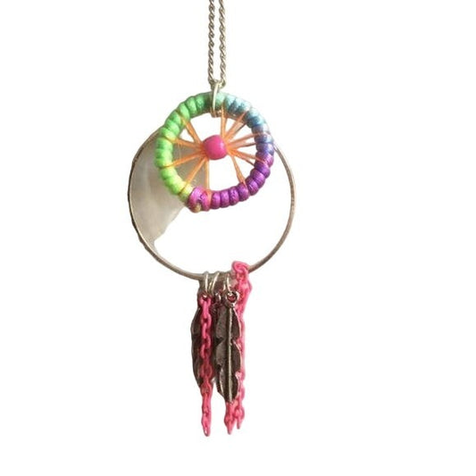 NEW Dreamcatcher Silver Multi-Color Necklace