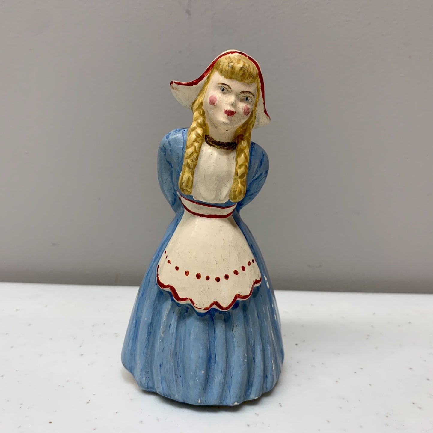 Vintage Blue Ceramic Dutch Girl Figurine