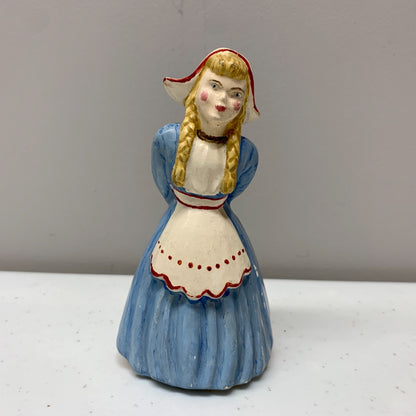 Vintage Blue Ceramic Dutch Girl Figurine
