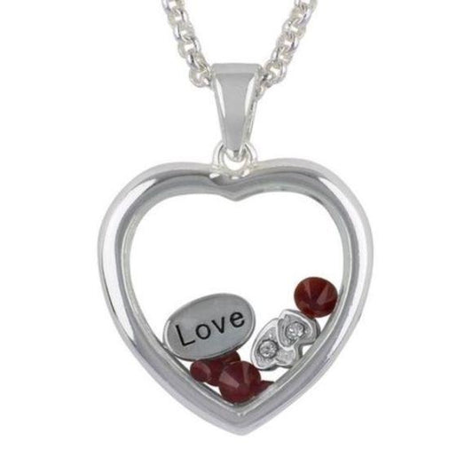 New Looking Glass Silver Plate Love Charm Necklace
