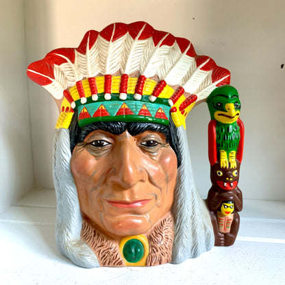 Vintage Native American Indian Painted Planter