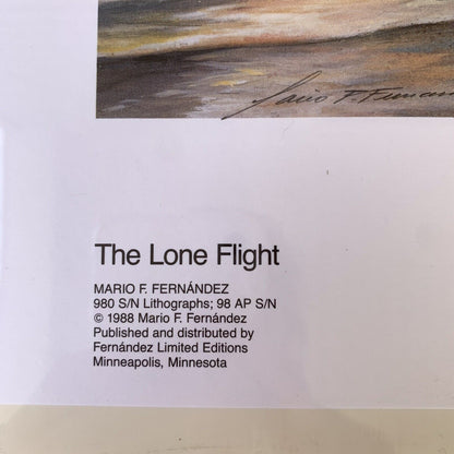 SIGNED Vintage Print: The Lone Flight by Mario Fernandez Seagull Limited Edition