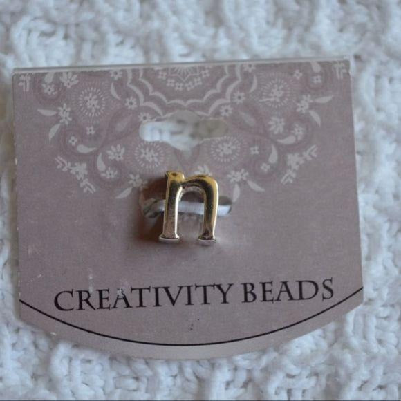 Creativity Beads Silver Plate Initial N Bead