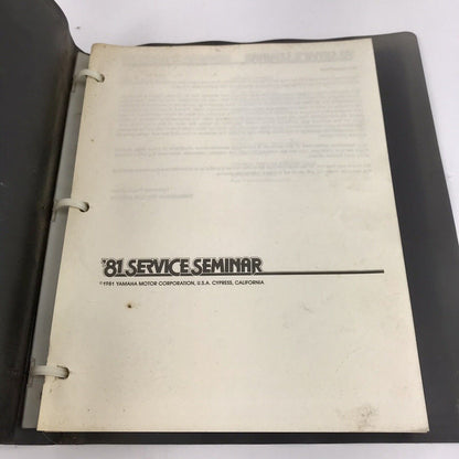 1981 Yamaha Technical Training Manual ‘81 Service Seminar Vintage Motorcycle