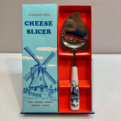 Vintage Kaasschaaf Cheese Slicer Windmill Design Stainless Steel Ceramic Handle