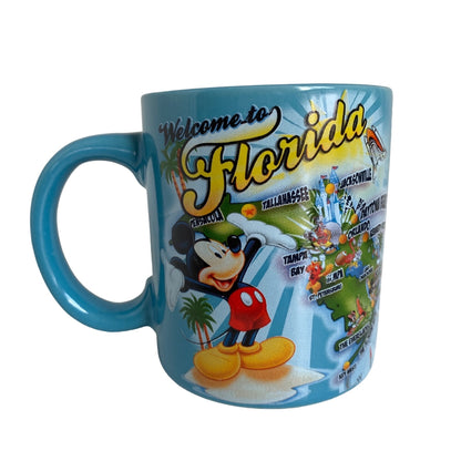 Mickey Mouse Welcome to Florida Disney Blue Coffee Mug