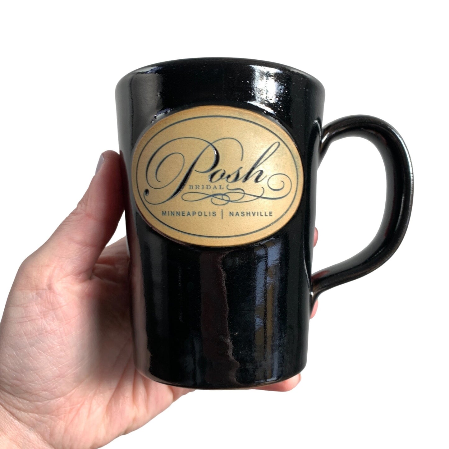 Deneen Pottery Posh Bridal 2016 Minneapolis Nashville Black Coffee Mug